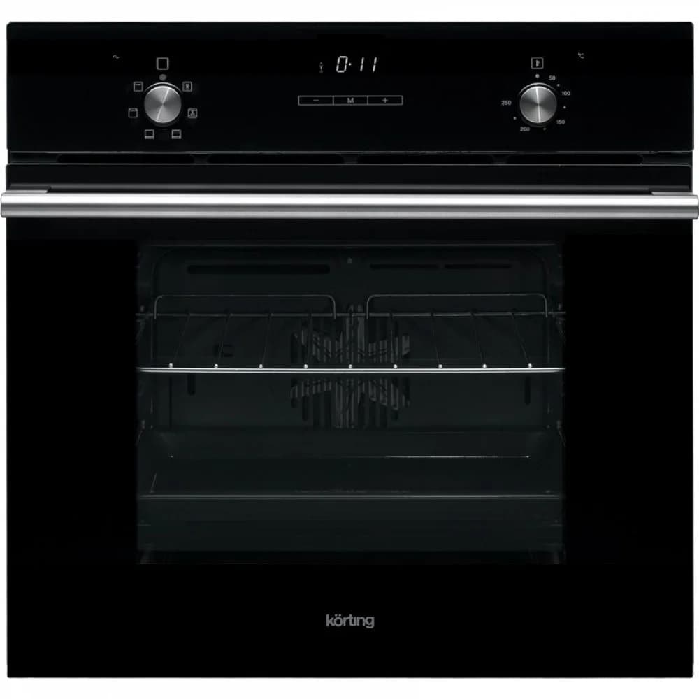 Встраиваемые электрические духовки Korting/ Crystal, 59.8 х 59.5 x 56 см, 6 режимов нагрева, гриль, конвекция, таймер, дисплей, черная