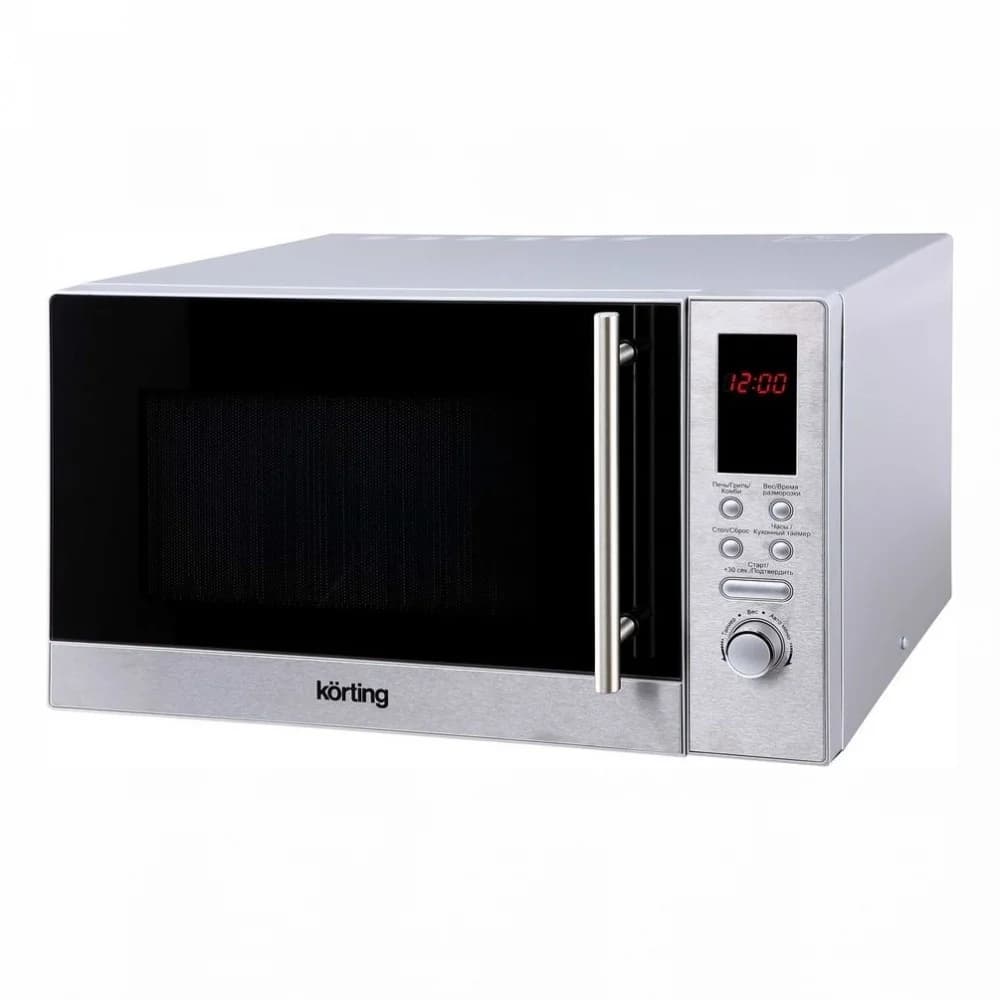 Микроволновые печи Korting/ 29.6х48.5х36.7 см, 23 л, 800 Вт, гриль: 1000 Вт, электронное управление, LED дисплей, 8 автопрограмм, нержавеющая сталь