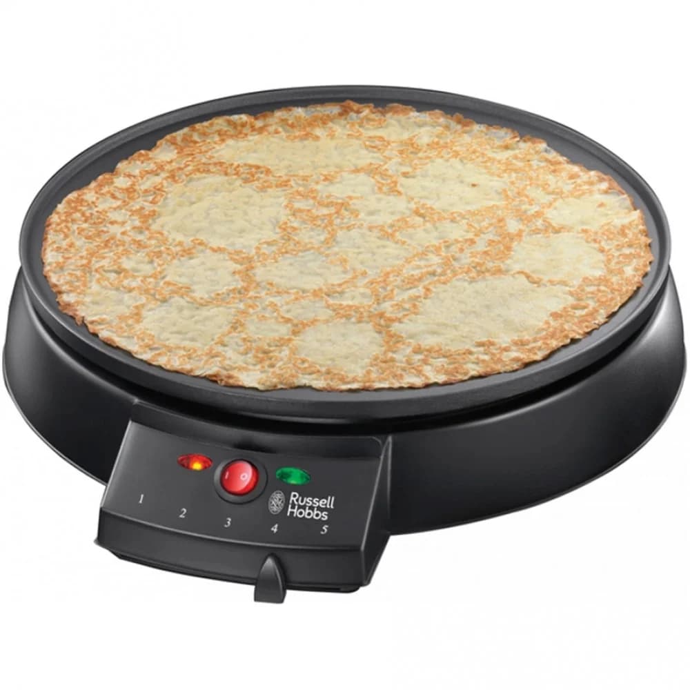 Блинница, Russell Hobbs, 20920-56, Мощность 1200W, Металл, Пластик, Диаметр 30см, Световая индикация нагрева, Регулятор температуры, Антипригарное покрытие, Черный