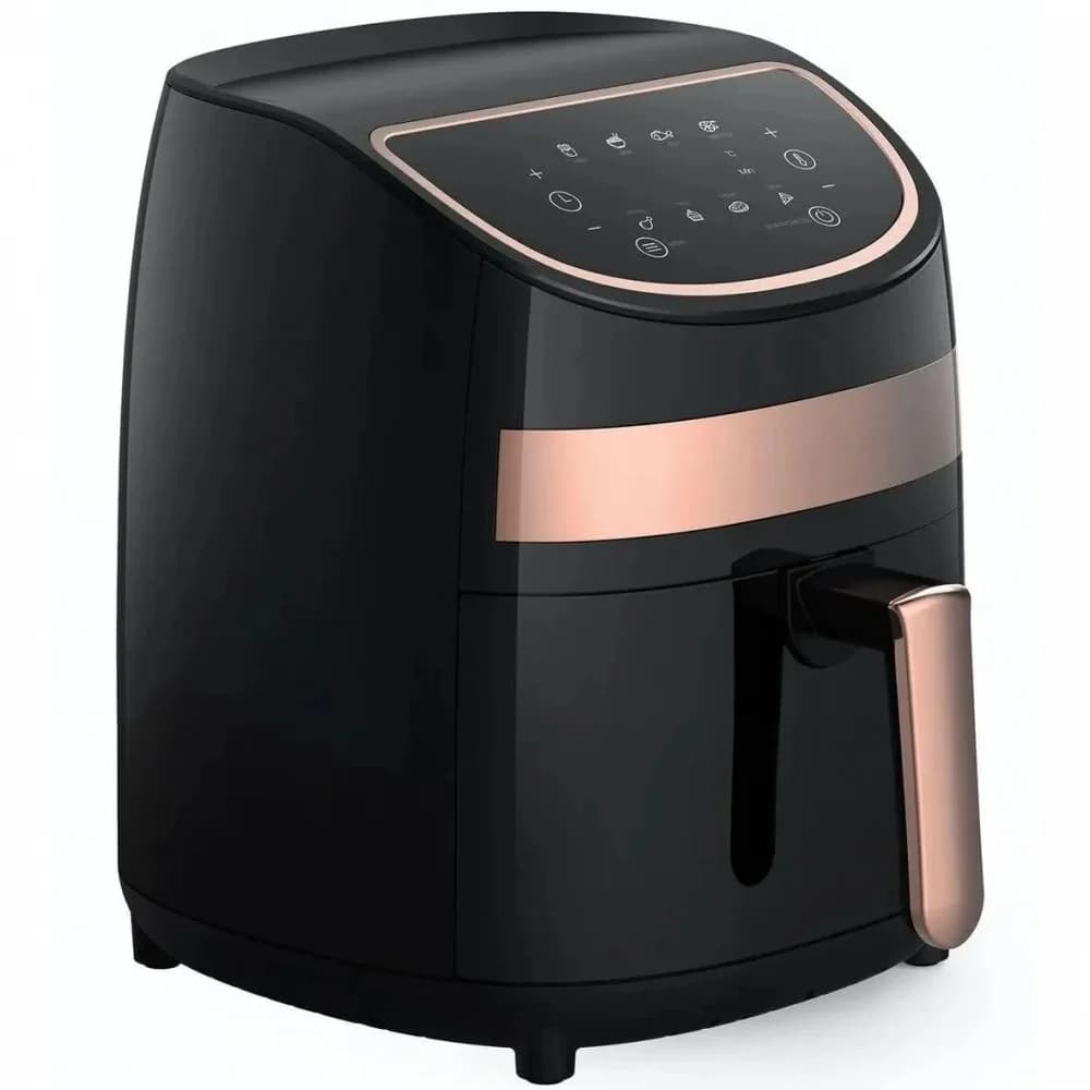Аэрофритюрница, Deerma, Air Fryer DEM-KZ100, Объем чаши 3 л, Мощность 1000 Вт, Регулировка времени, Черный