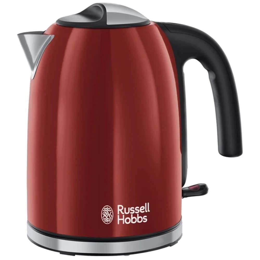Электрический чайник, Russell Hobbs, 20412-70, Объем 1.7л, Нержавеющая сталь, Пластик, Защита от перегрева, Выключение при снятии с базы, Мощность 2400W, Красный