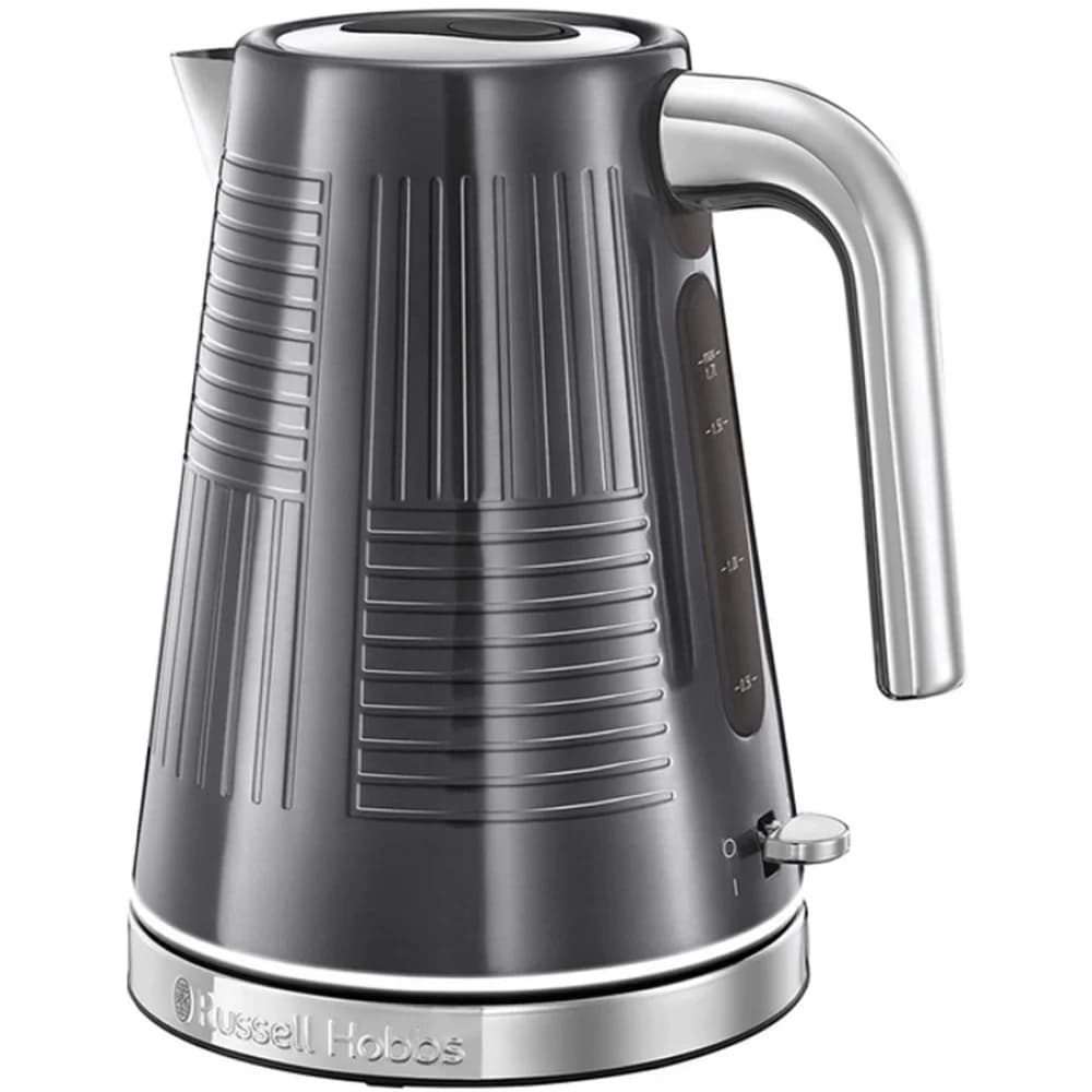 Электрочайник, Russell Hobbs, 25240-70, Мощность 2400Вт, Объем 1.7л, Нержавеющая сталь, Внутренняя подсветка, Автоотключение: при закипании, при отсутствии воды, при снятии с подставки, Серый