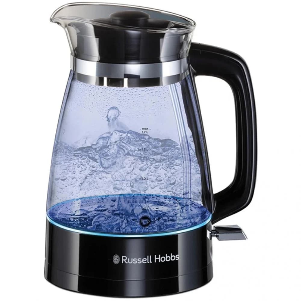 Электрический чайник, Russell Hobbs, 26080-70, Объем 1.7л, Стекло, Защита от перегрева, Выключение при снятии с базы, Мощность 2400W, Черный