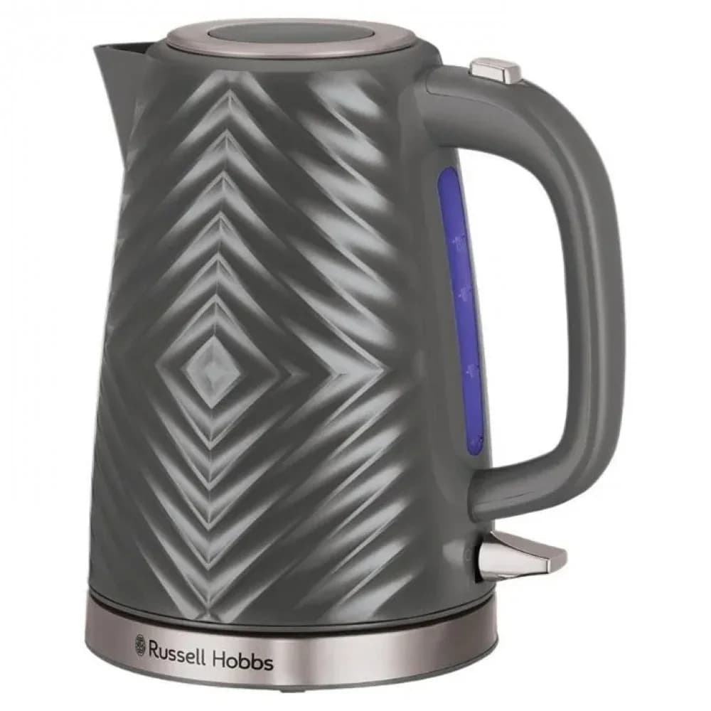 Электрочайник, Russell Hobbs, 26382-70, Мощность 2400Вт, Объем 1.7л, Нержавеющая сталь, Внутренняя подсветка, Автоотключение: при закипании, при отсутствии воды, при снятии с подставки, Серый