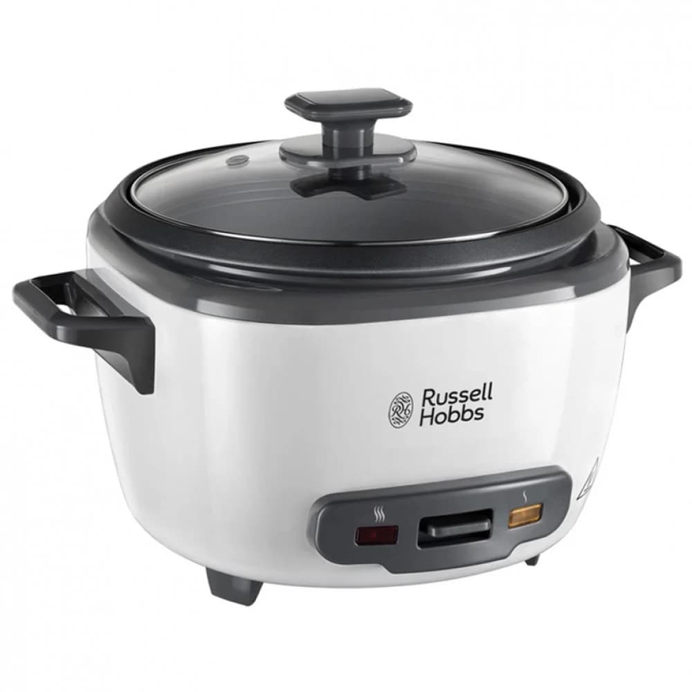 Рисоварка, Russell Hobbs, 27040-56, Мощность 500W, Общий объём 3.3L, 1 автоматическая программа, Антипригарное покрытие чаши, Кнопочный тип управления, Белый