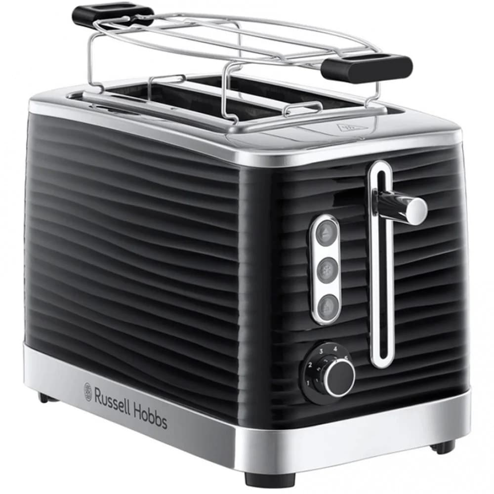 Тостер, Russell Hobbs, 24371-56, Мощность 1050W, 2 отделения, 6 режимов обжаривания, Пластик, Подогрев, Размораживание, «Пауза» во время приготовления, Черный