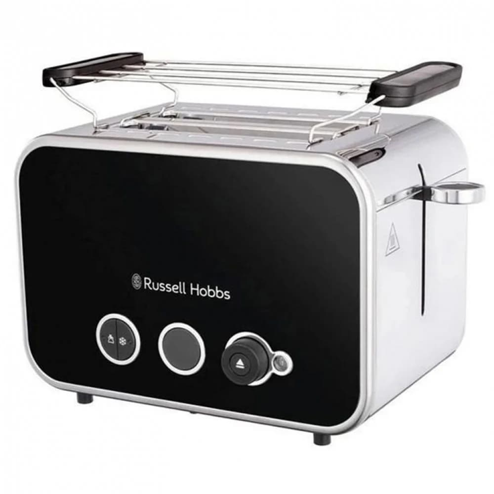 Тостер, Russell Hobbs, 26430-56, Мощность 1670W, 2 отделения, 6 режимов обжаривания, Нержавеющая сталь, Подогрев, Размораживание, «Пауза» во время приготовления, Подъем маленьких тостов, Черный
