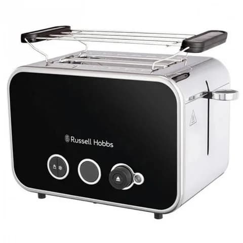 Тостер, Russell Hobbs, 26430-56, Мощность 1670W, 2 отделения, 6 режимов обжаривания, Нержавеющая сталь, Подогрев, Размораживание, «Пауза» во время приготовления, Подъем маленьких тостов, Черный