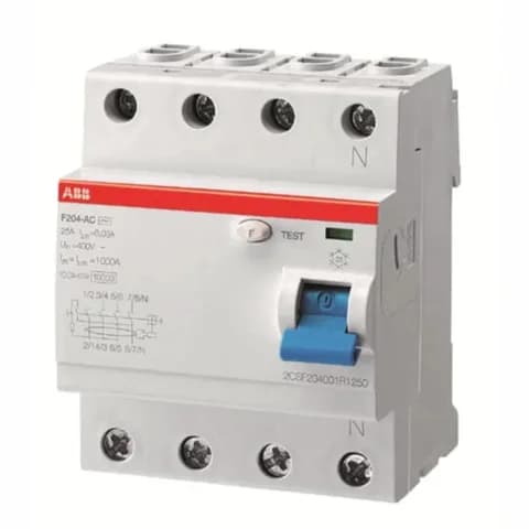 F204 A-80/0.3-L Выключатель дифференциального тока (УЗО) 4P, 80A, 300mA, тип A, без защиты от сверхтока, нейтраль слева