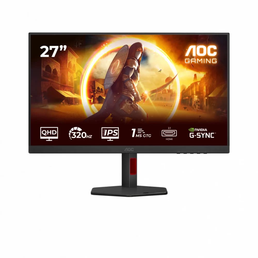 Монитор 27" AOC Q27G4SRU Black (IPS, 2560x1440, 320Hz, 0.5 ms, 178°/178°, 400 cd/m, 1000:1, +2xHDMI 2.1, +DisplayPort 1.4, Pivot)