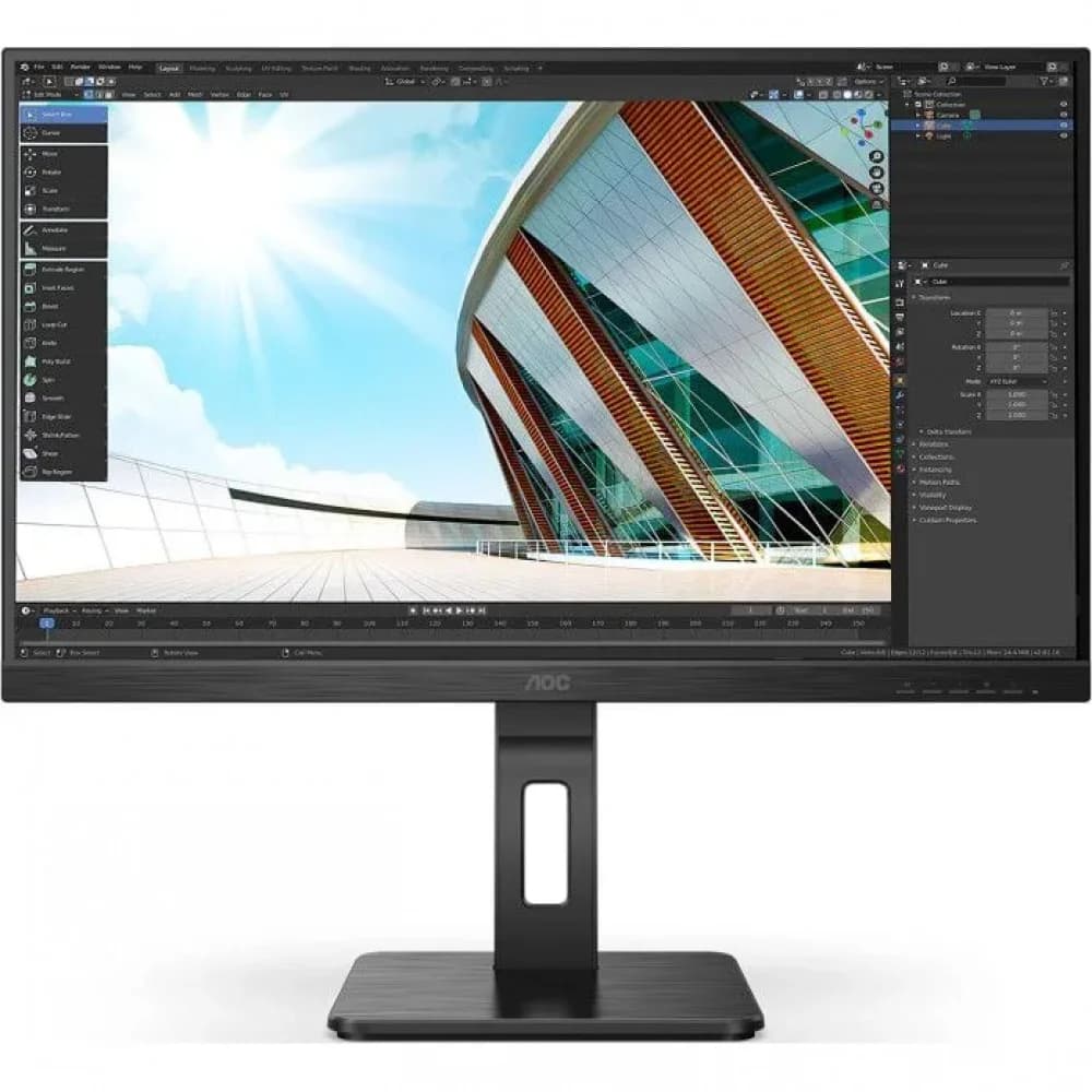 27" AOC Q27P2Q 2560x1440 75Hz IPS LED 16:9 4ms D-Sub HDMI DP 4*USB3.2 50M:1 1000:1 178/178 300cd HAS Pivot Tilt Swivel Speakers Black