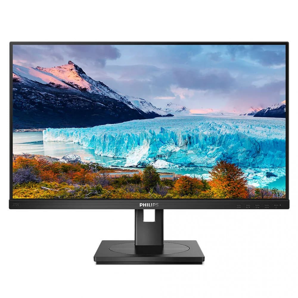 27" Philips 272S1M 1920x1080 75Гц IPS LED 16:9 4ms VGA DVI HDMI DP USB 3.2 USB-B 3*USB-A 3.2 50М:1 1000:1 178/178 250cd HAS Pivot Tilt Swivel Speakers Black