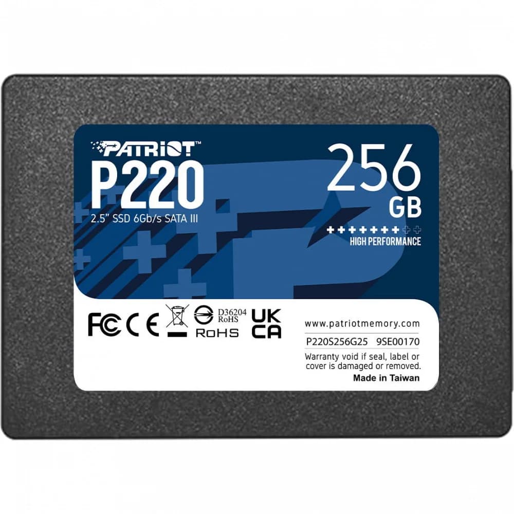 SSD 2.5" Patriot 256GB P220 (SATA3, up to 550/490Mbs, 120TBW, 7mm)