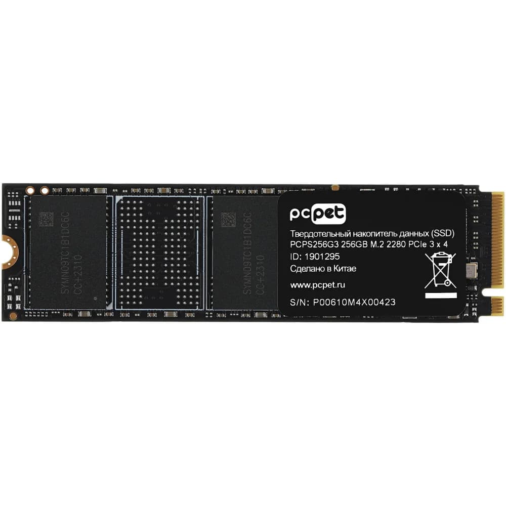 Накопитель SSD PC Pet PCI-E 3.0 x4 256Gb PCPS256G3 M.2 2280 OEM