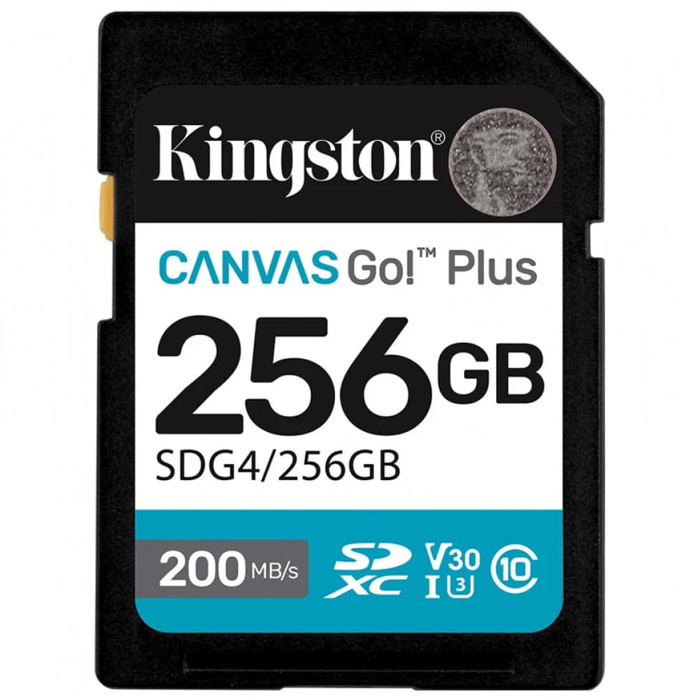 Карта памяти, Kingston, SDG4/256GB, SDXC 256GB, Canvas Go Plus, C10, UHS-I, U3, V30