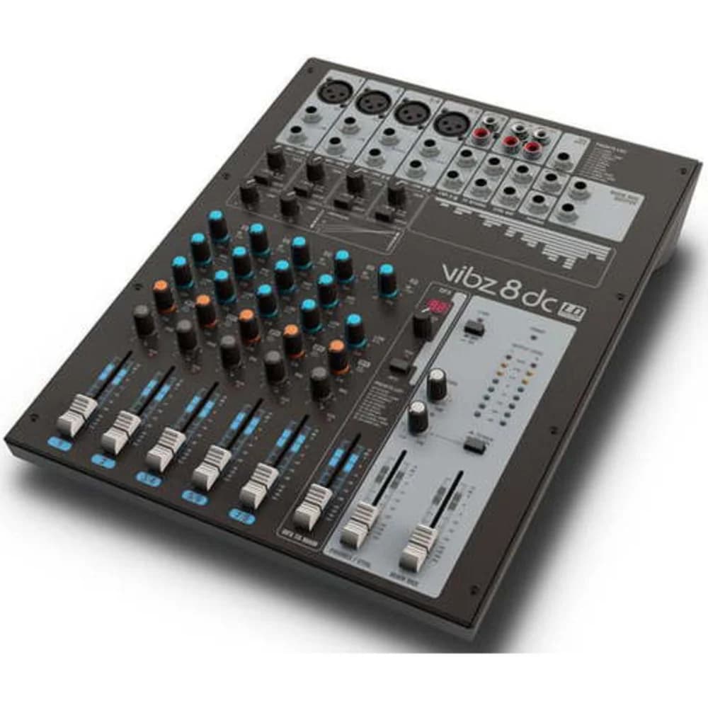 LD SYSTEMS Микшер LDVIBZ8DC Микшерный пульт на 8 каналов. Четыре симметричных микрофонных входа с высококачественными предусилителями + линейные входы, встроенный компрессор и 100 цифровых эффектов.