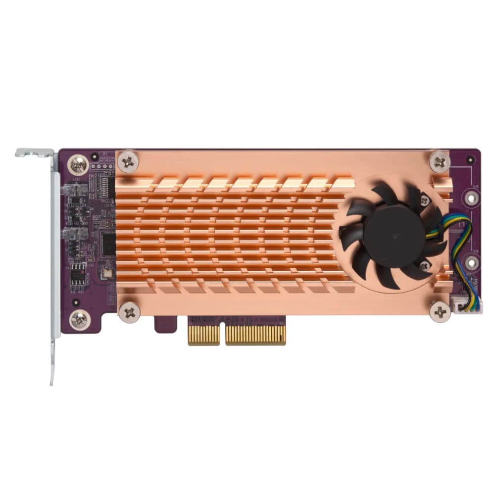 QNAP QM2-2P-244A Dual M.2 22110/2280 SATA SSD expansion card (PCIe Gen2 x2), Low-profile bracket pre-loaded, Low-profile flat and Full-height are bundled (shorter version to support TVS-x82/TS-x77 P