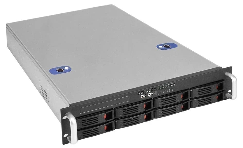 Серверный корпус ExeGate Pro 2U660-HS08 <RM 19", высота 2U, глубина 660, БП 2U-800ADS, 8xHotSwap, USB>