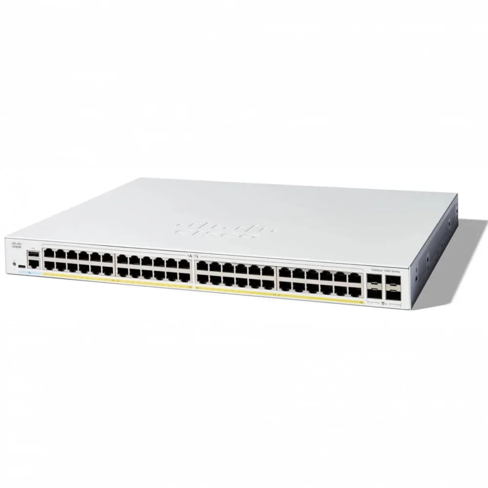 Коммутатор CISCO Catalyst 1200 48x10/100/1000 RJ-45 PoE+, 4x10G SFP+ uplinks, PoE+ 375W, Rack Mounting kit, C1200-48P-4X