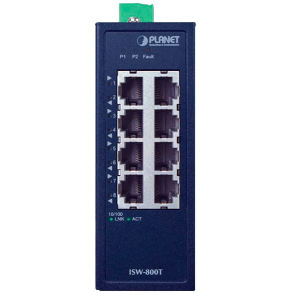 Planet Коммутатор промышленный IP30 8-портовый 10/100TX (-40~75 C) компактный