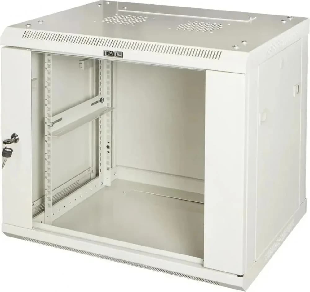 Шкаф коммутационный Lanmaster PRO (TWT-CBWPG-15U-6X4-GY) настенный 15U 600x450мм пер.дв.стекл 60кг серый IP20