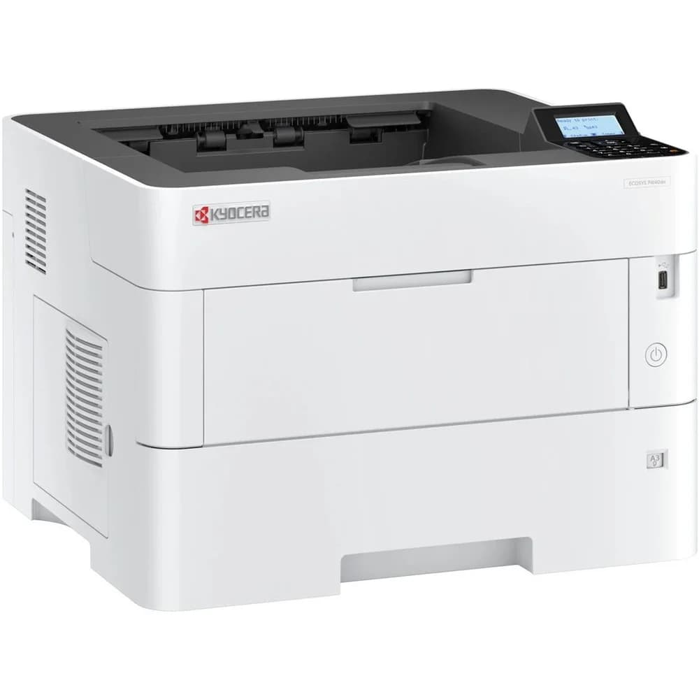 Принтер лазерный Kyocera ECOSYS P4140dn (A3), монохромный, 1200x1200 dpi, 40/22 ppm (A4/A3), 512 MB, 1.2 GHz, tray 100+500 sheets, USB+Ethernet, Duplex, LCD, drum 500k, starter toner 7.5k