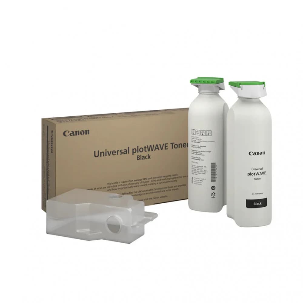Тонер-картридж, Canon, UNIVERSAL PLOTWAVE TONER PCR 2X500 GR, Black, 6696C001AA, для VarioPRINT 110/120/135, (2 bottles), 115200 стр. (А4)
