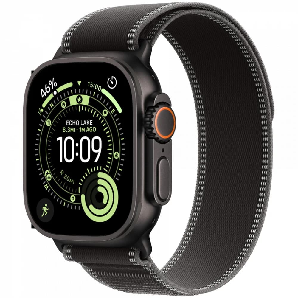 Apple Watch Ultra 3 GPS + Cellular 49mm Black Titanium Case with Black/Charcoal Trail Loop - S/M,Model A3281