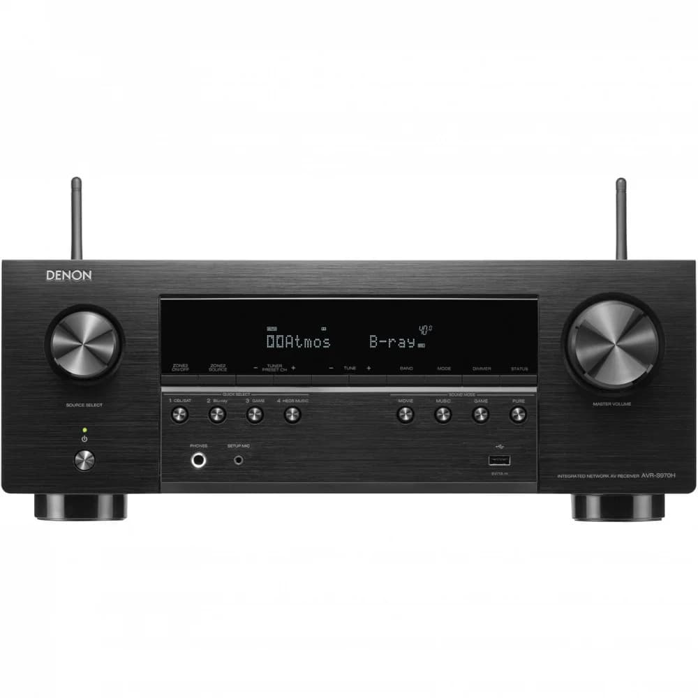 DENON AV-ресивер AVR-S970H ЧЕРНЫЙ 8К AV Ресивер 7.2 или 5.2.2, мощность 90W (8 ohm), Dolby Atmos® и DTS:X®, а также Dolby Surround и DTS Neural:X, совместимоть с HLG, HDR, Dolby Vision, HDR10+ и Dyn