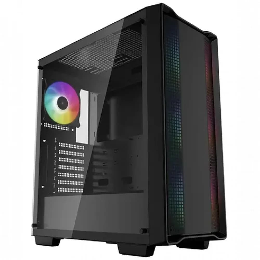 Deepcool CC560 ARGB без БП, боковое окно (закаленное стекло), 3x120мм ARGB LED вентилятор спереди и 1x120мм ARGB LED вентилятор сзади, черный, ATX