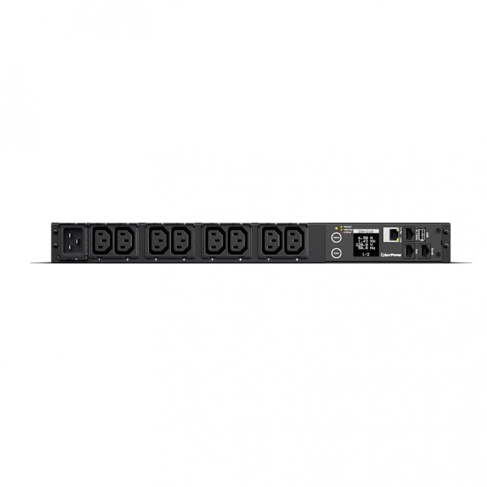 Блок распределения питания, CyberPower, PDU31005 (240), Входной разъемIEC C20 x 1, Выходной разъем: IEC C13 x 8, Длина кабеля 3,05 м, Высота: 1U