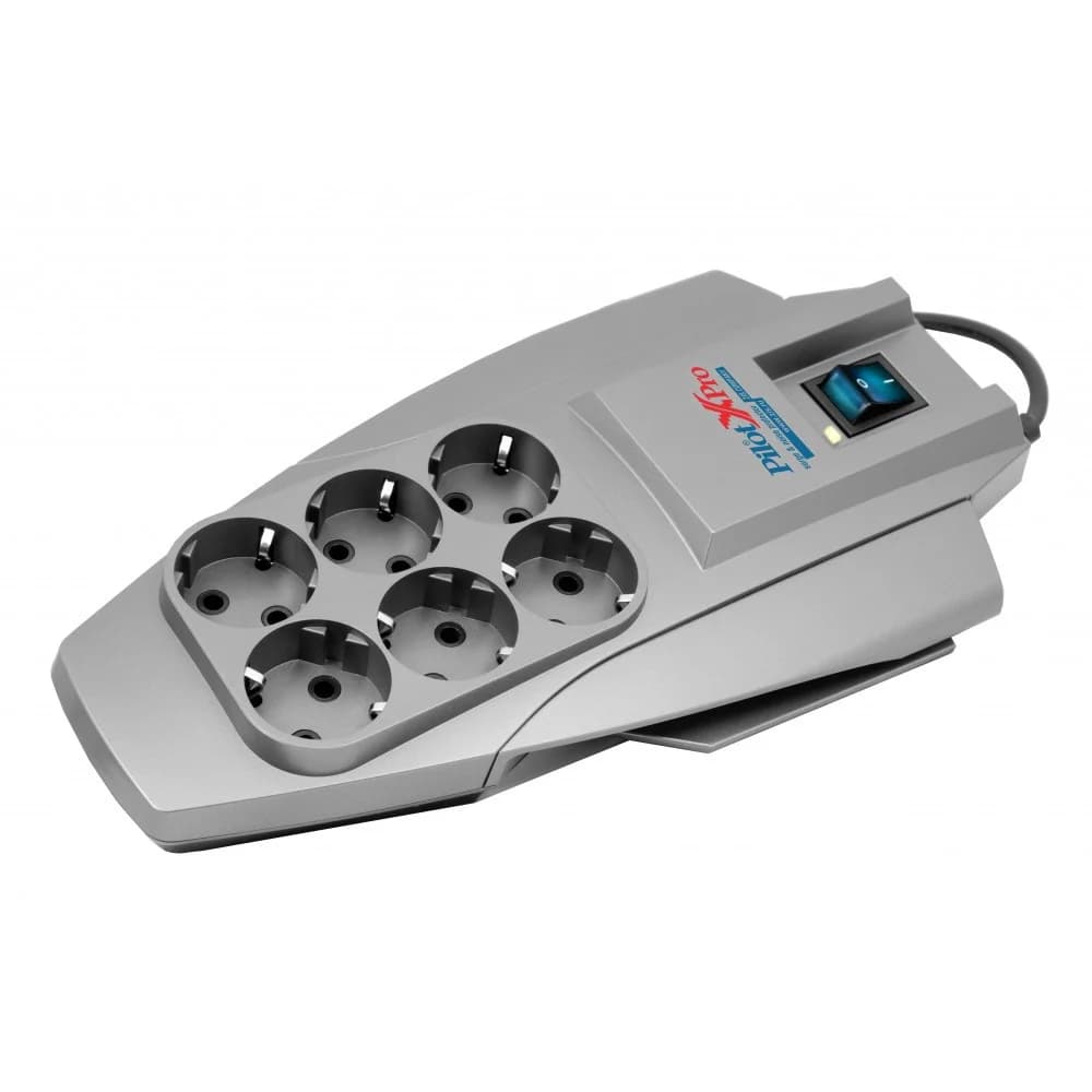 Surge protector ZIS Pilot X-Pro 7m, 6 outlets, microprocessor, white