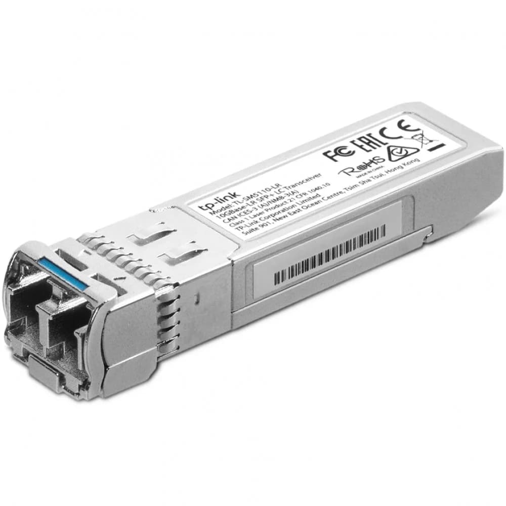 Оптический трансивер 10GbE SFP+ LC Tp-Link TL-SM5110-LR 10GBASE-LR SFP+ модуль, одномодовый, интерфейс LC Duplex, 1310 нм, до 10 км при использовании оптического волокна 9/125 мкм, поддержка DDM, по