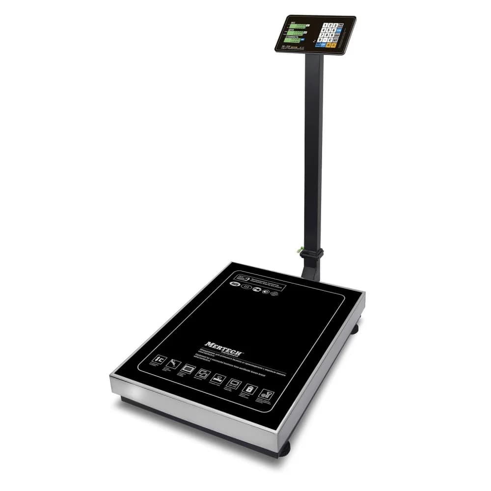 Торговые напольные весы M-ER 333 ACLP-300.50/100 "TRADER" с расч. стоимости LCD "Индикация: ЖКИ Габариты: 920х600х910 мм Платформа: 600x800 мм Вес: 22,5 кгМаксимальный вес: 300 кг Минимальный вес: 1