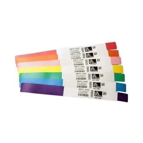 Opaska identyfikacyjna dla dorosłych 25x279/200 10006995-3K termiczna polipropylen klej akrylowy na końcówkach 1 rząd nawój zewnętrzny kasetki kolor zielony kształt nieregularny na klej (1 op x 6 sz