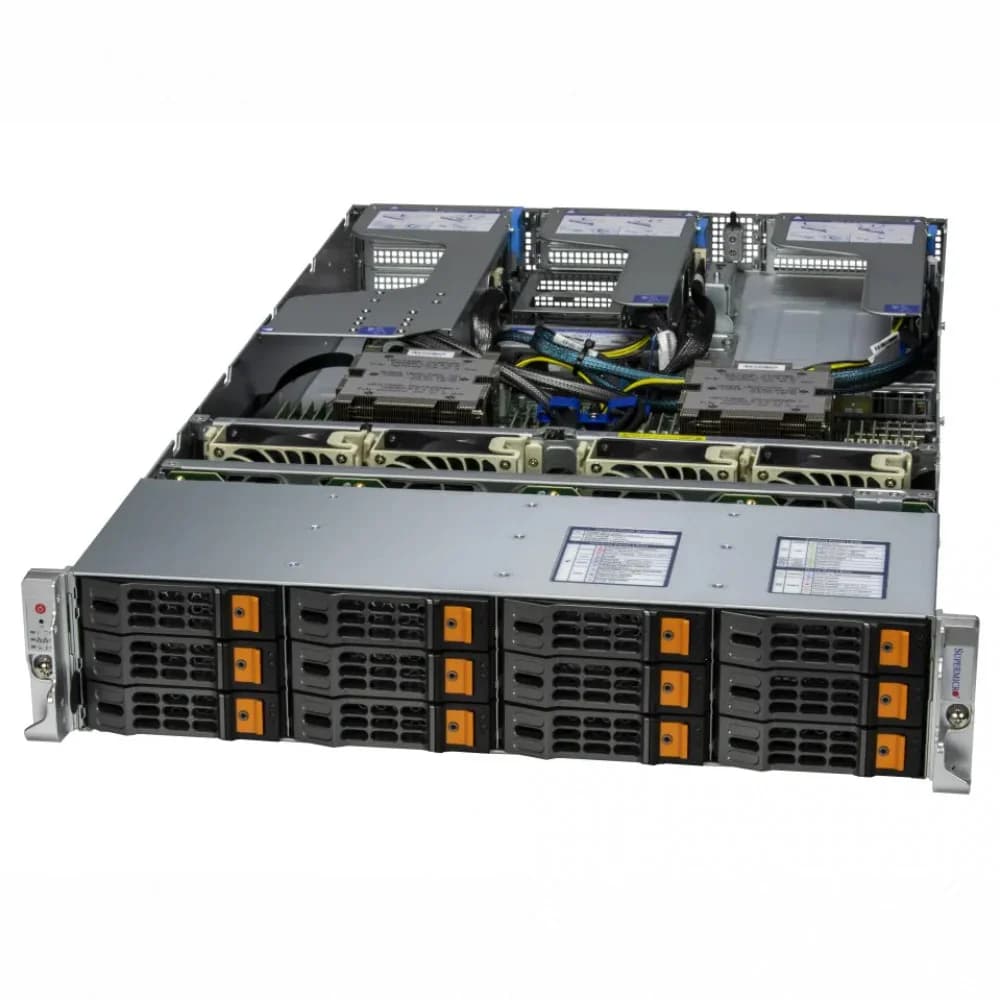 Сервер в сборе/ AS -2025HS-TNR (bundle2): 2U / 2x AMD EPYC Genoa 9124 / 4x DDR5 16GB 4800 ECC REG / 1x SSD SATA 240GB, 2.5"/ 1x 2-ports GbE RJ45 Intel i350-AM2 / 2x 1600W Power