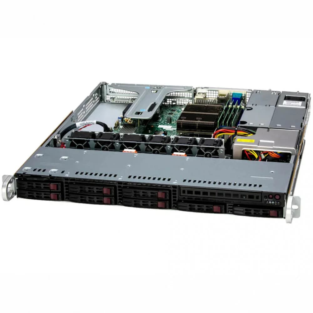 Сервер 1U Rack Supermicro SYS-111R-M/Intel Xeon E2436 6 core 12 threads 2.9Ghz/16GB ECC UDIMM/2x 1GbE RJ45/8x 2,5" SATA drive bays/600W