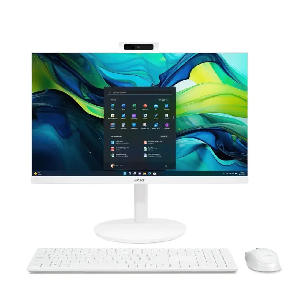 Моноблок Acer Veriton Z2417G (White) / Intel Core Ultra 5 115U / 16 ГБ DDR5 (2 слота, макс. 32 ГБ) / 512 ГБ M.2 PCIe NVMe SSD / 27" Full HD IPS non‑touch (144 Hz) / встроенный Intel Arc Graphics / G