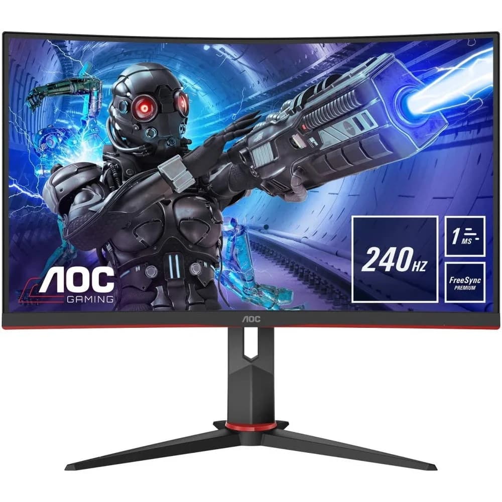 LCD AOC 31.5" C32G2ZE Gaming черный / красный {VA 1920x1080 240Hz 1ms 300cd 16:9 178/178 3000:1 8bit 2xHDMI2.0 DisplayPort1.2 FreeSync VESA}