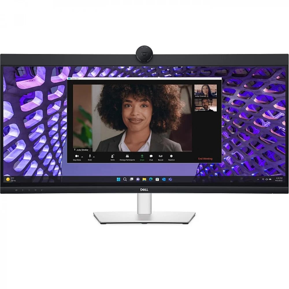 Dell 34" P3424WEB S/BK (IPS 21:9 300 cd/m2 1000:1 3440x1440x60Hz 5ms 178/178 DP1.2(HDCP 2.2),HDMI2.2,USB -C,5xUSB 3.2(Gen1),WEBcam 4MP RGB+IR2K mcr Spk 2x5W RJ45 HAS Tilt Swiv VESA100x100)