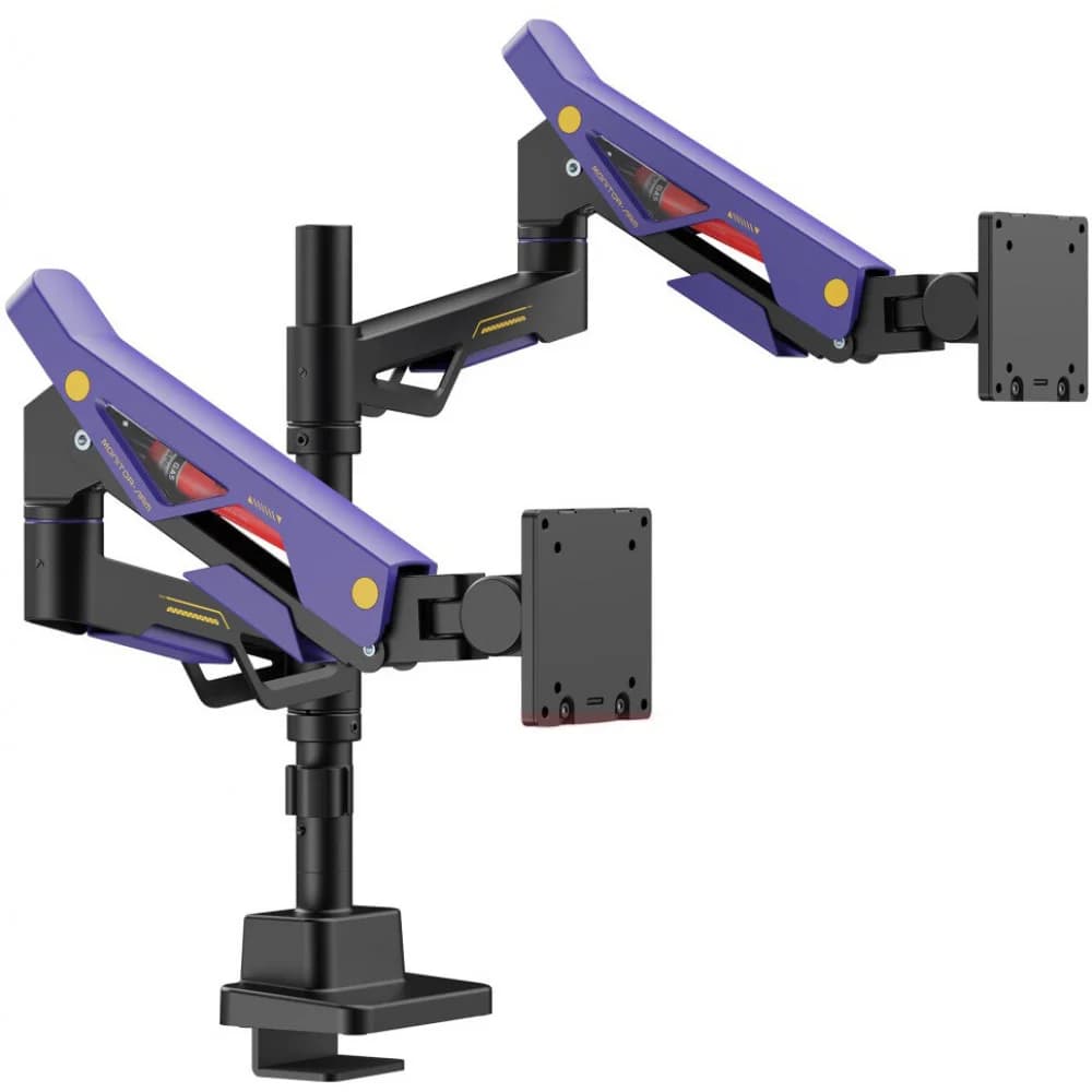 Кронштейн для мониторов Ultramounts UM742BP черный/фиолетовый 24"-57" макс.27кг крепление к столешнице поворот и наклон