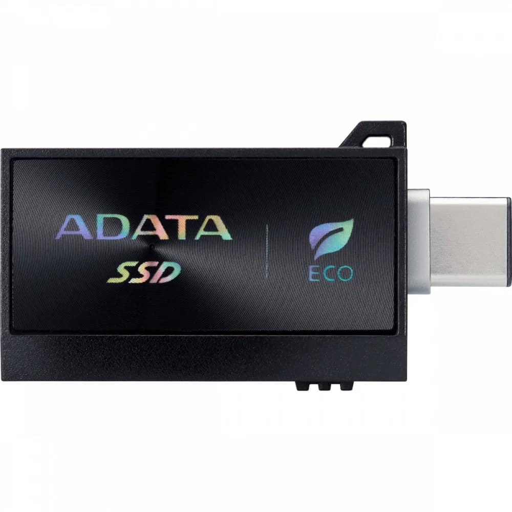 Твердотельный накопитель/ ADATA External SSD SC730, 1000GB, Type-C, Type-A, USB 3.2 Gen2, R/W 600/600 MB/s, 36.8x23.8x9.7mm, Black (5 лет)