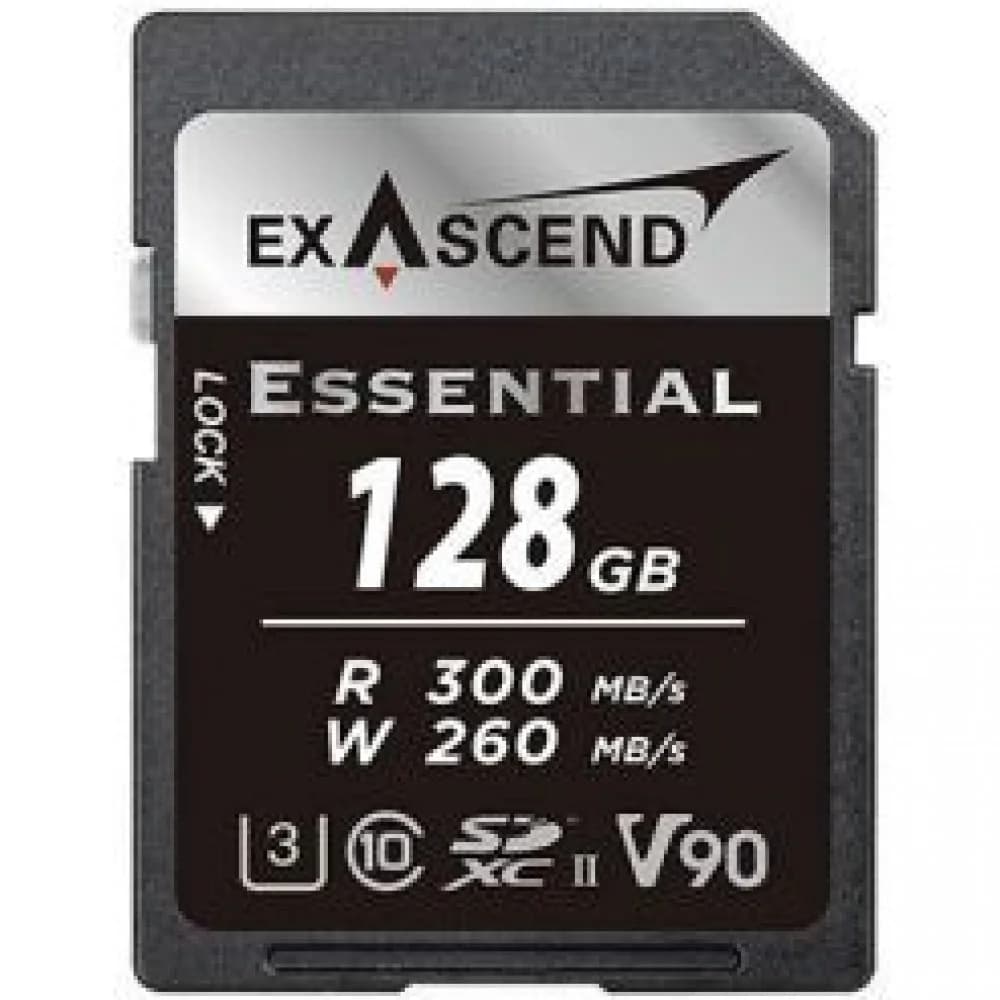 Карта памяти SD Exascend Essential, 128Gb, SDXC II, UHS-II (V90), R300/W260