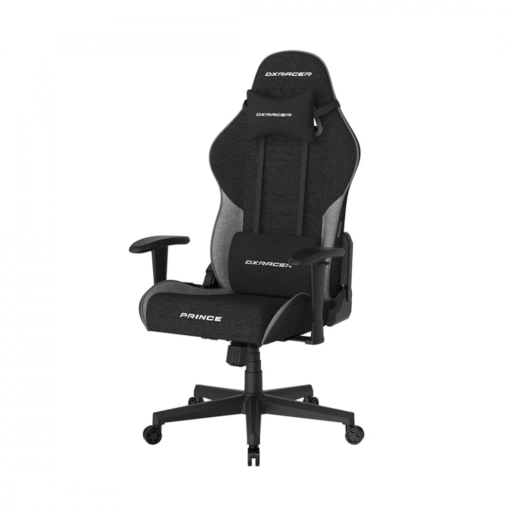 Игровое компьютерное кресло, DX Racer, GC/LPF24FBC/NG, Prince series, Грузоподъемность 90 кг, Ткань FBC, Вид наполнителя: губчатая пена высокой плотности (54 кг/м), Металлическая основа кресла, Меха