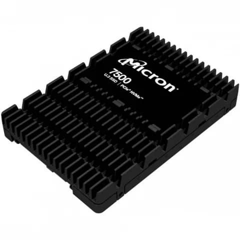 Твердотельный накопитель/ Micron SSD 7500 PRO, 15360GB, U.3(2.5" 15mm), NVMe, PCIe 4.0 x4, 3D TLC, R/W 7000/5900MB/s, IOPs 1 100 000/250 000, TBW 28032, DWPD 1 (12 мес.)