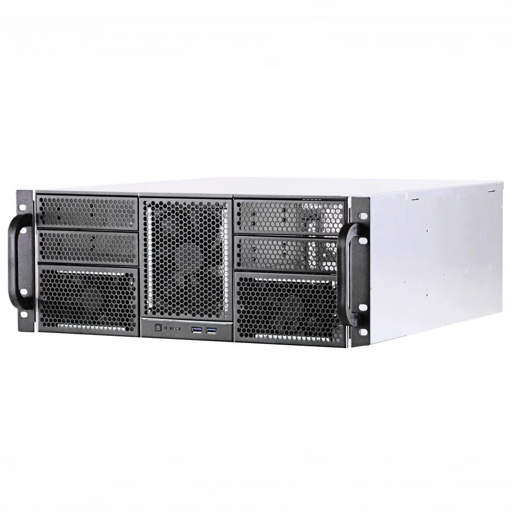 Procase RE411-D4H11-E-55 Корпус 4U server case,4x5.25+11HDD,черный,без блока питания,глубина 550мм,MB EATX 12"x13"