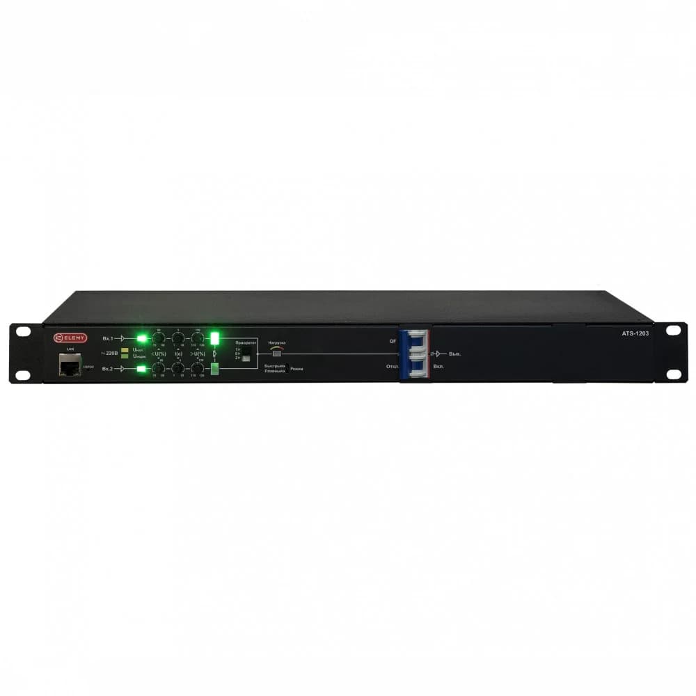 ATS-1203/16/S/E/DO, 1U, 220B, 16A, Ethernet, Digital Output, in (2) C20, out (1) C19 (6) C13
