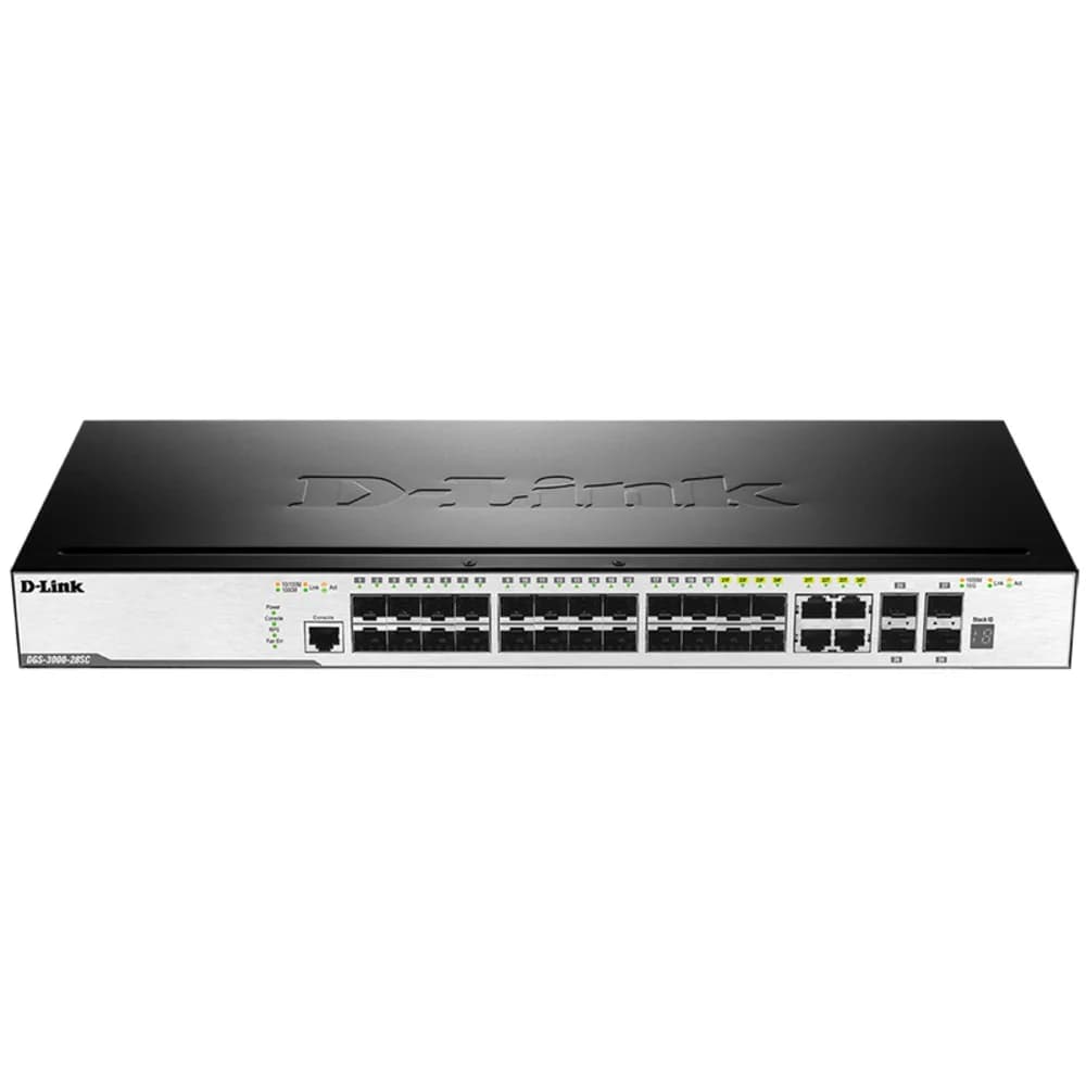 28-Port Management L2 Gigabit Switch 20-Port 100/1000 SFP ports + 4 Combo 10/100/1000BASE-T/SFP port