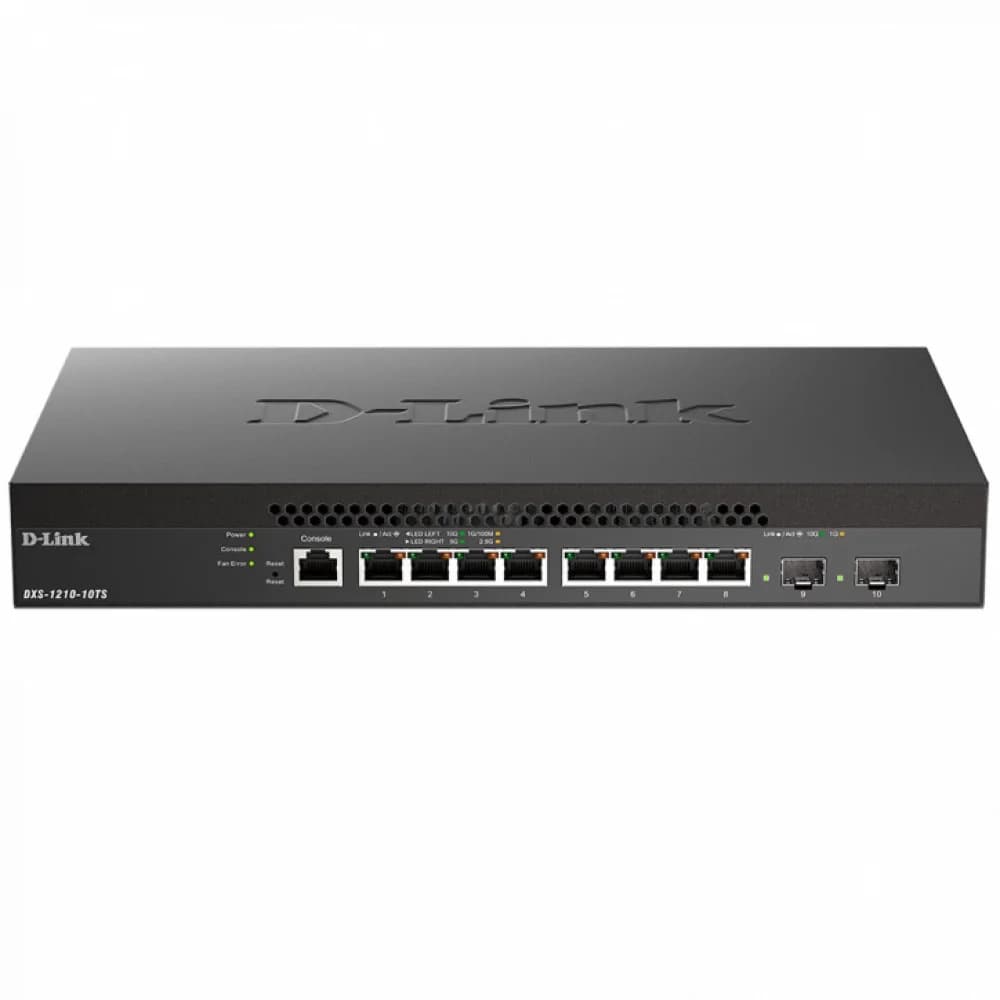 Коммутатор/ DXS-1210-10TS Smart L2+ Switch 8x10GBase-T, 2x10GBase-X SFP+, CLI, RJ45 Console