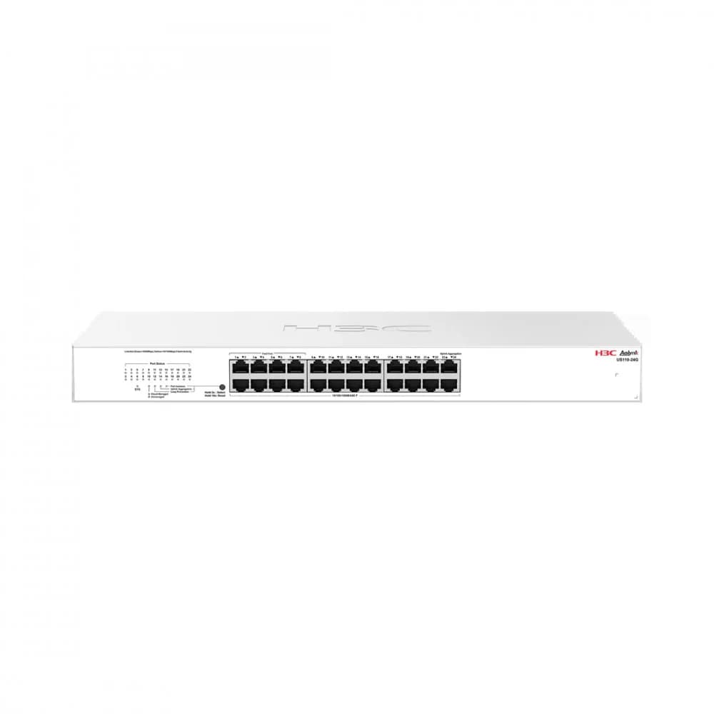 Коммутатор, H3C, Aolynk US110-24G, Управляемый L2, 24 порта Ethernet 10/100/1000 Base-T, Кнопочный переключатель - переключатель режимов, Стоечный